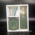 colored glass bath set with perfume bottle